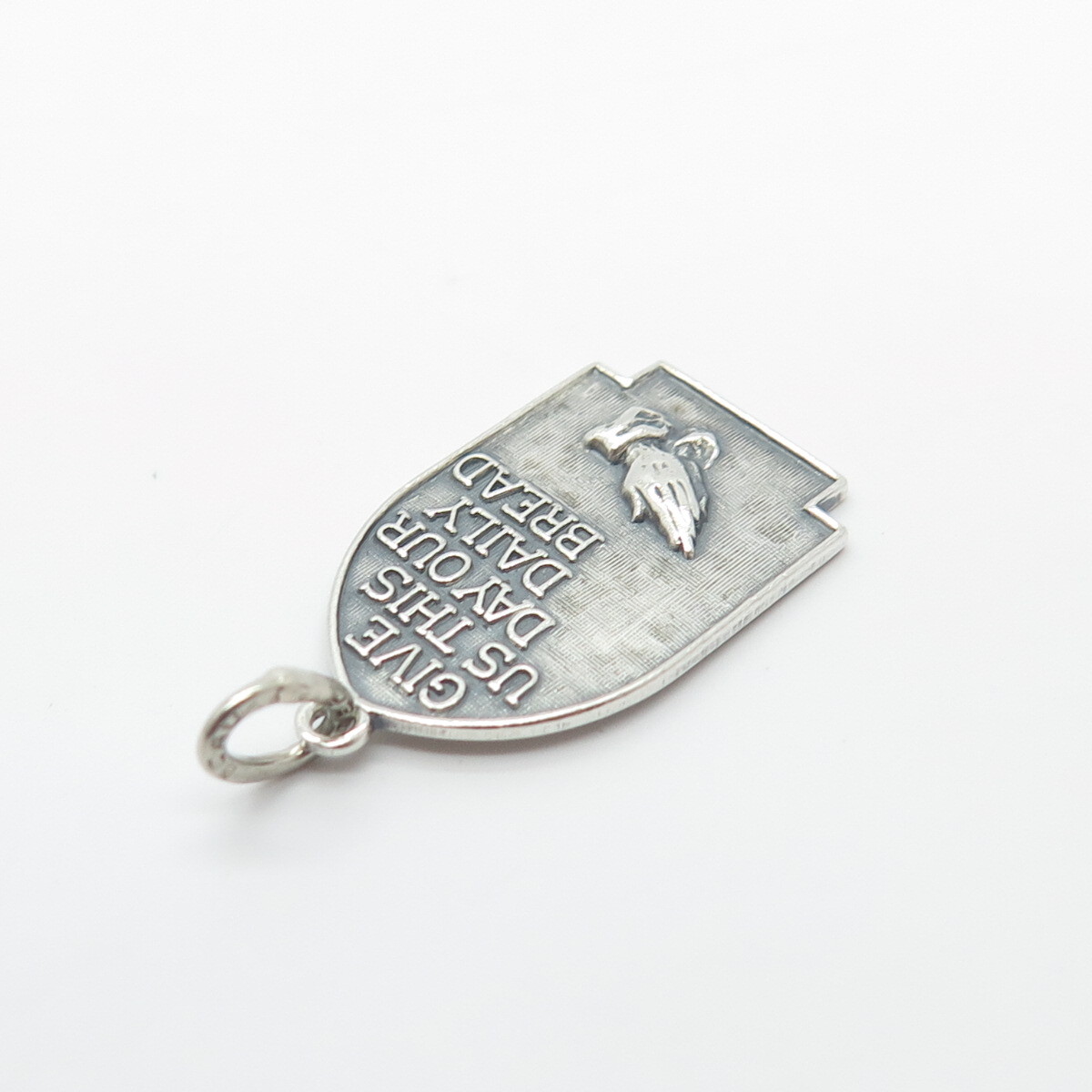925 Sterling Silver Vintage Beau “Give Us This Day Our Daily Bread” Pendant
