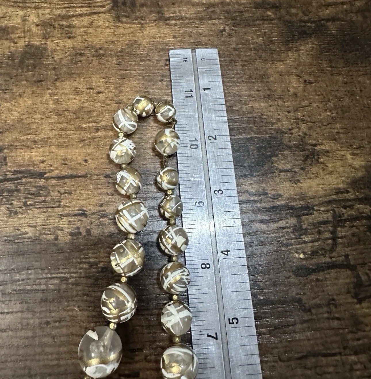 Vintage White Beaded Necklace Lot Faux Pearl Milk Glass Style 5 Pc