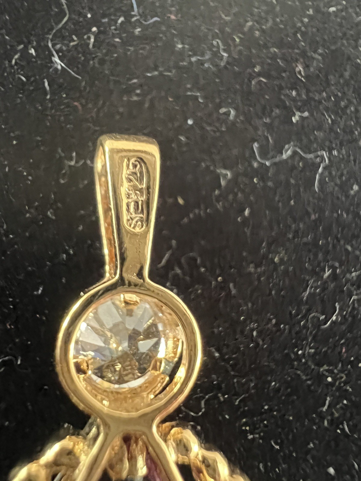 Gold Tone 925 Silver February Birthstone Girl Child Pendant Charm Purple
