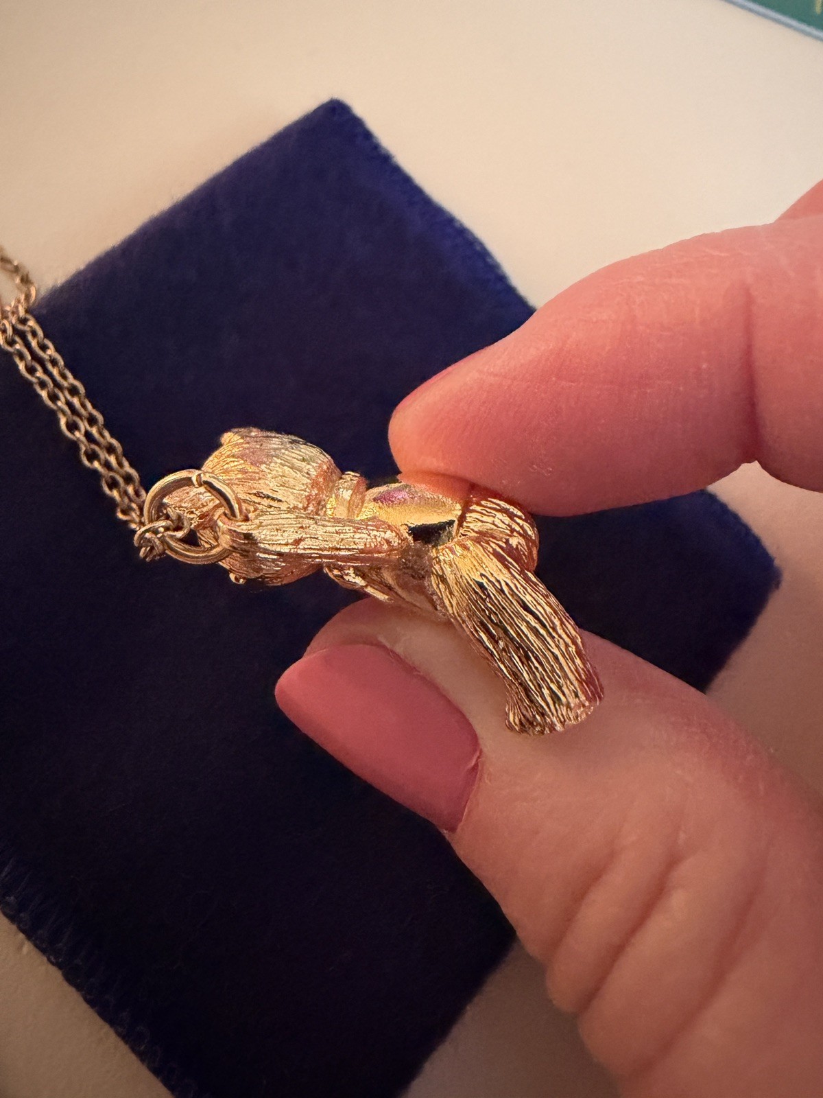 Vintage Franklin Mint 24kt Gold Plated 1978 Teddy Bear Pendant