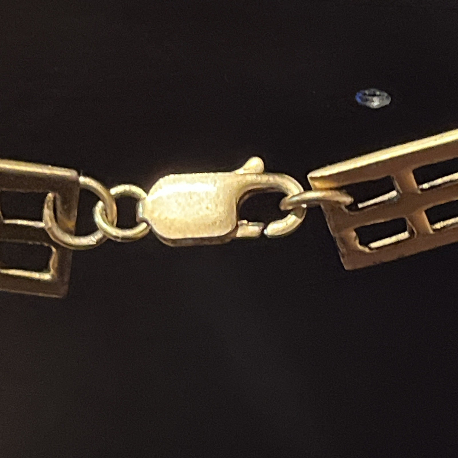 VTG Crown Trifari Jewelry gold tone panel necklace geometric design matte finish