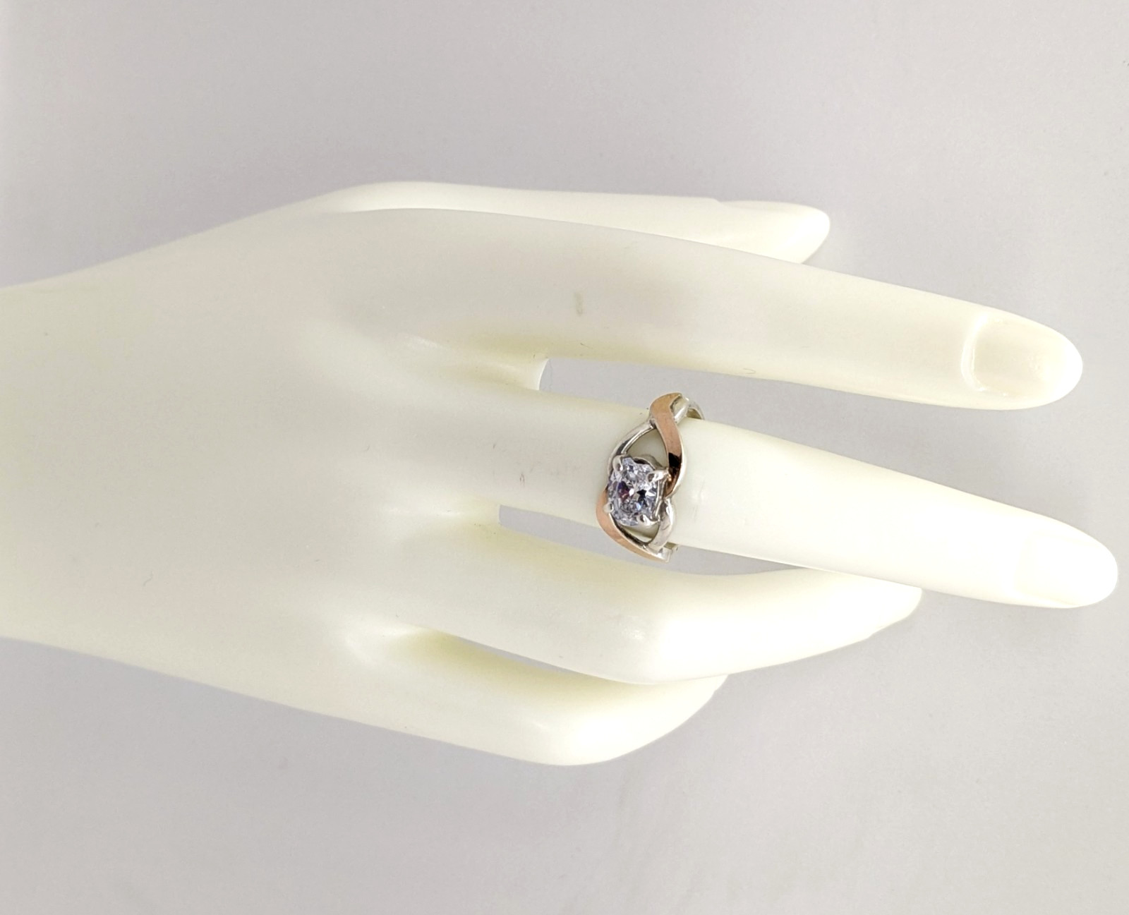 Vintage Luxury RING Silver 925 with Gold Inlay 375 -size: 7.5US (17.5mm)| UA #21