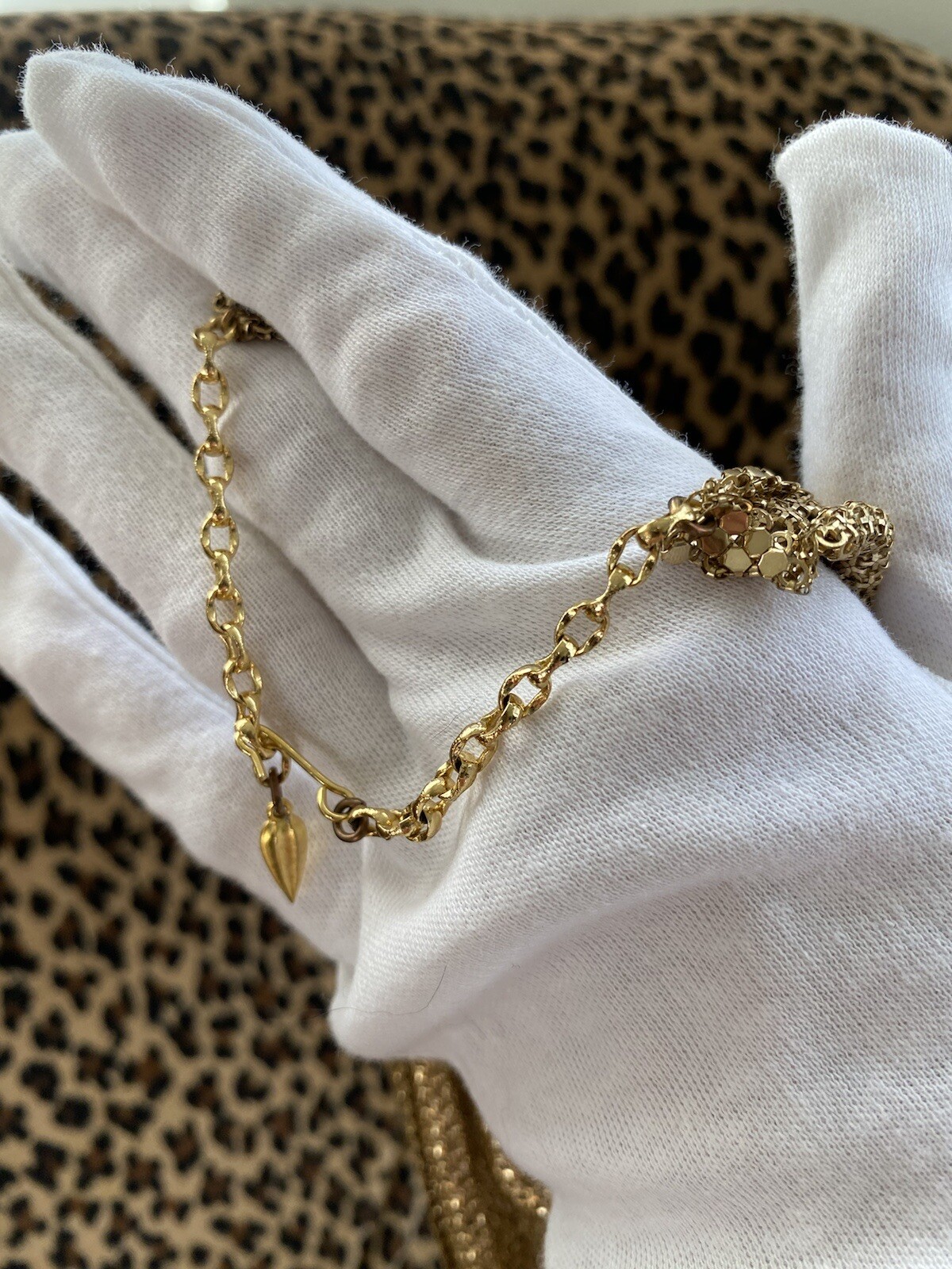 Vintage WHITING & DAVIS Bag Purse Co Gold Mesh Disco Retro Necklace Video!