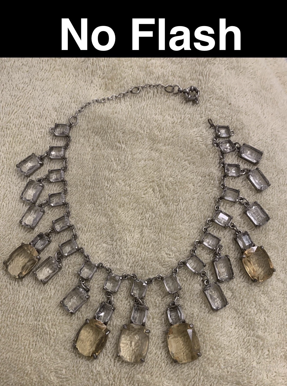 Vintage Cascading Chandelier Paste Dangle Couture Festoon Bib Dripping Necklace