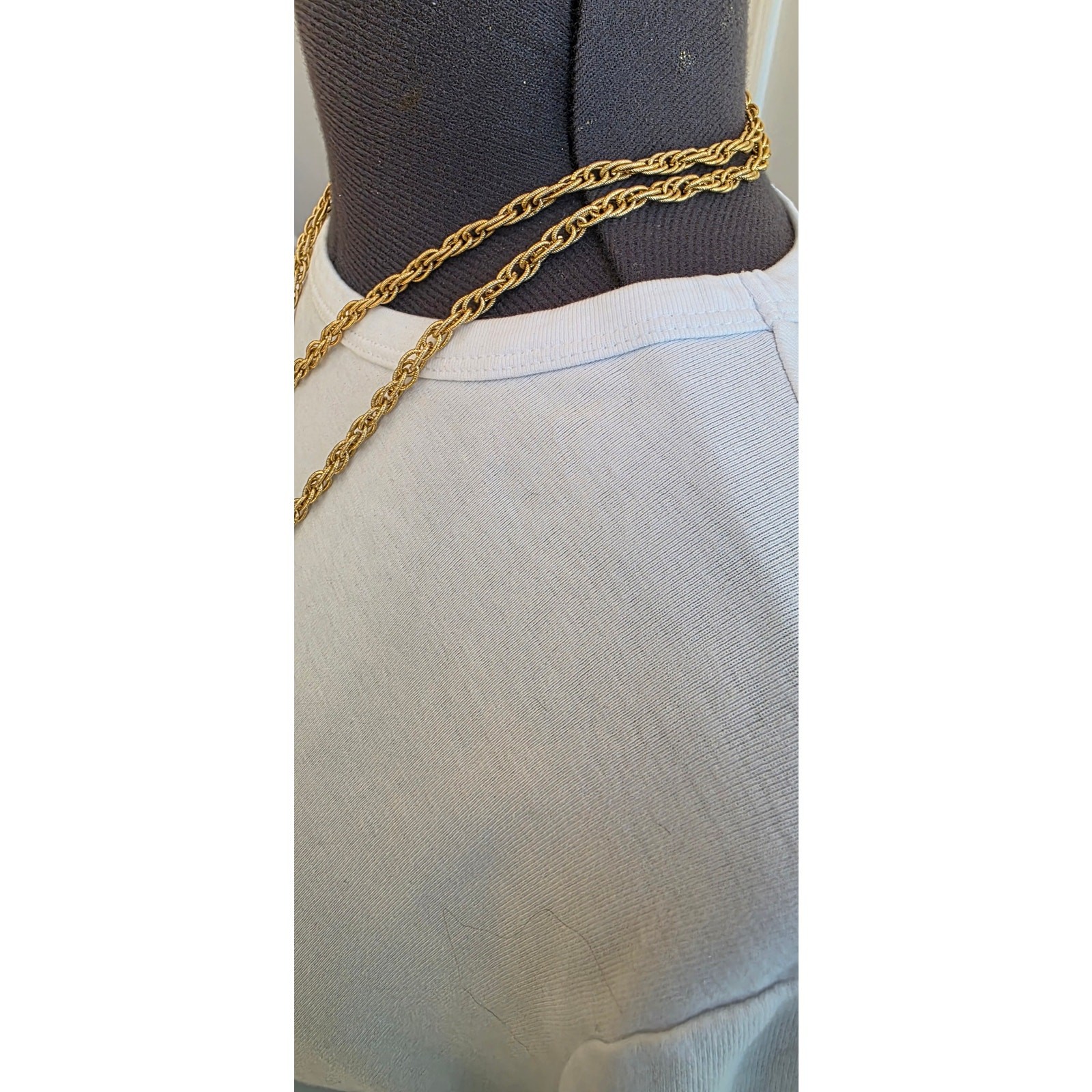 Crown Trifari Signed Vintage Double Strand Filigree Pendent Necklace*