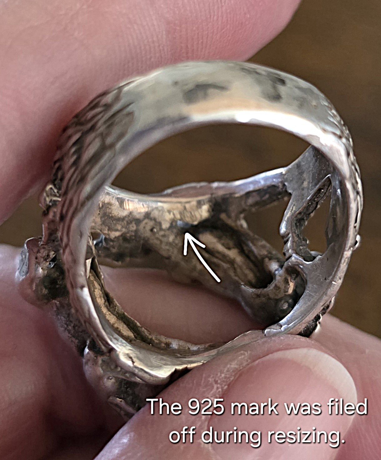 Unique VTG Battling Horses Sterling Silver 925 Equestrian Brutalist Ring sz 10.5