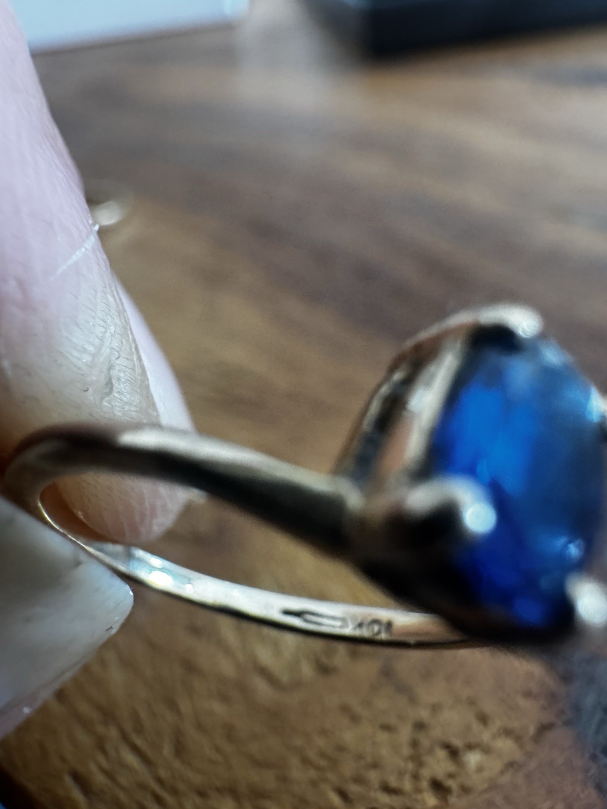 VTG 10K Yellow Gold Two Rings Toi et Moi Ruby Sapphire Ring Set sz 4.25 2.39 Gr