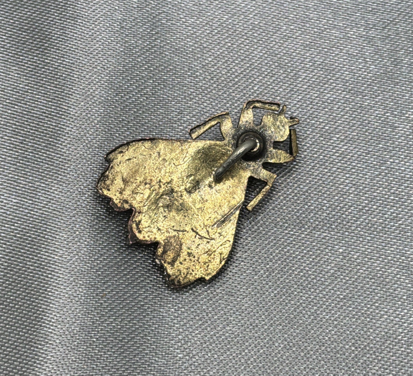 Vintage Bug Pendant Dragonfly Brooch Pin Faux Pearls Rhinestones Gold Tone READ