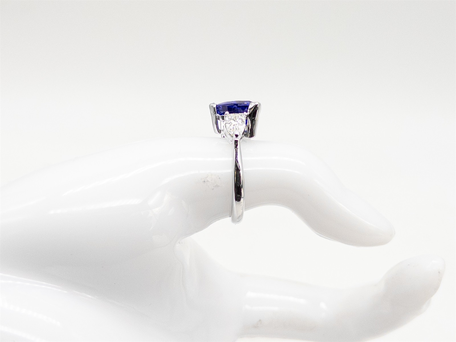 Designer $9000 4ct Trillion D BLOCK Tanzanite VS H Diamond Platinum Ring 10g