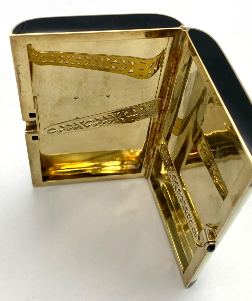 Tiffany & Co. Art Deco 14K Gold, Diamond & Enamel Cigarette Case, Circa 1920’s