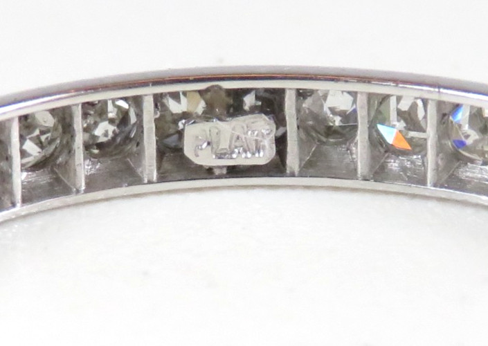 Antique Deco 1920’s Wedding Eternity Platinum Band Ring Size 10 UK-T1/2 EGL USA