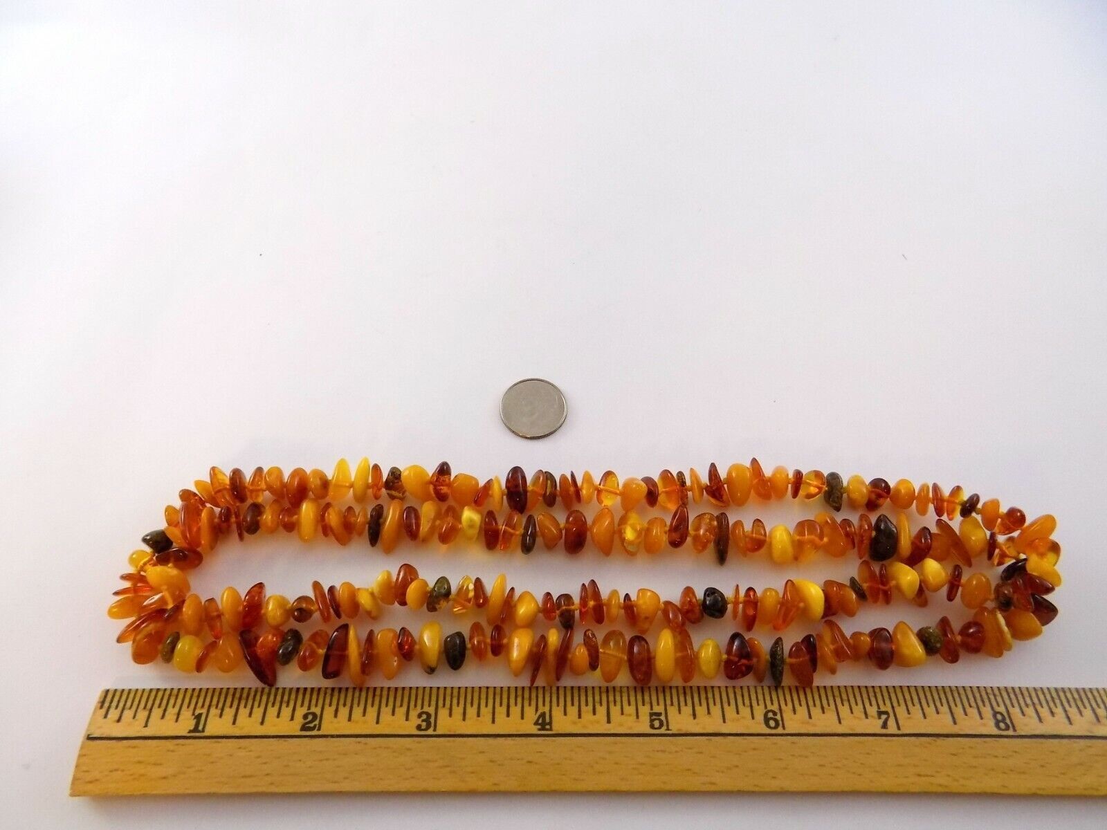 Vintage Varied Amber Bead Strand Necklace Hand Knotted Orange Yellow No Clasp