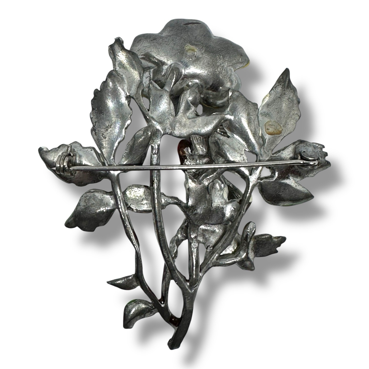 Bird Brooch Vintage 1940s Figural Rhinestone Statement Brooch Pin 2 3/4 Inches