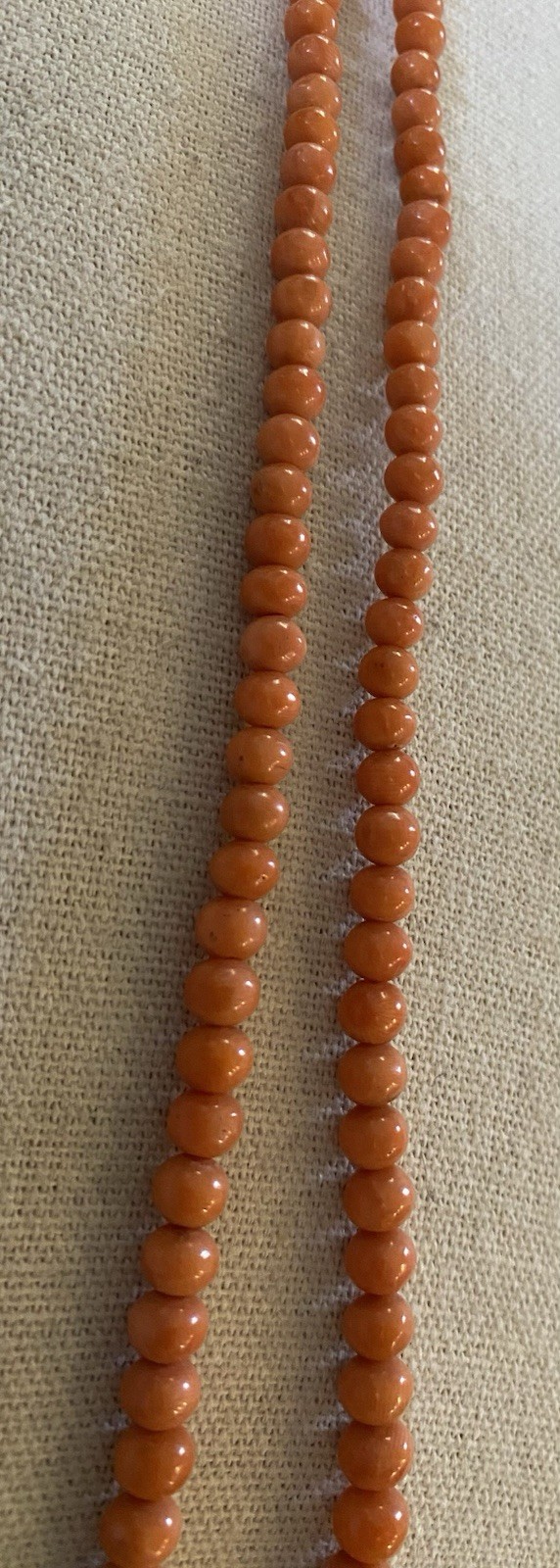 Vintage Orange Coral Graduated Beaded Necklace Broken Clasp Repair Rare 18”