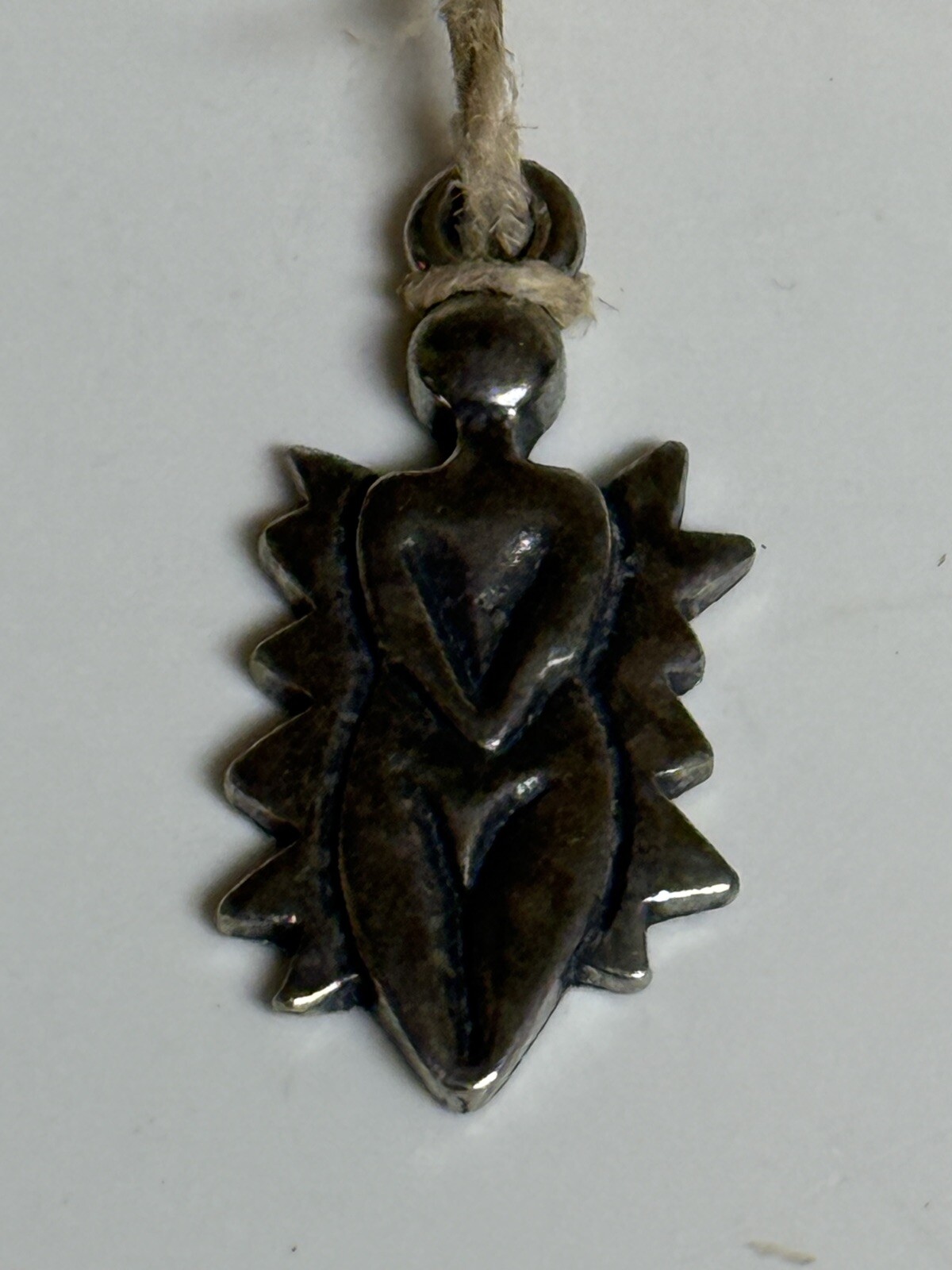 Vintage Silver Radiant Woman Pendant Charm