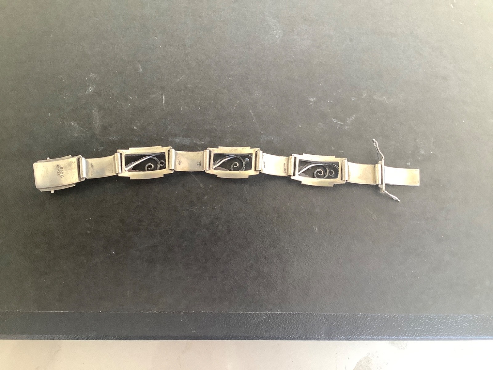 Vintage Sterling Link Bracelet – Marked “830s WKR” – 35 grams – 7 1/2 inch long