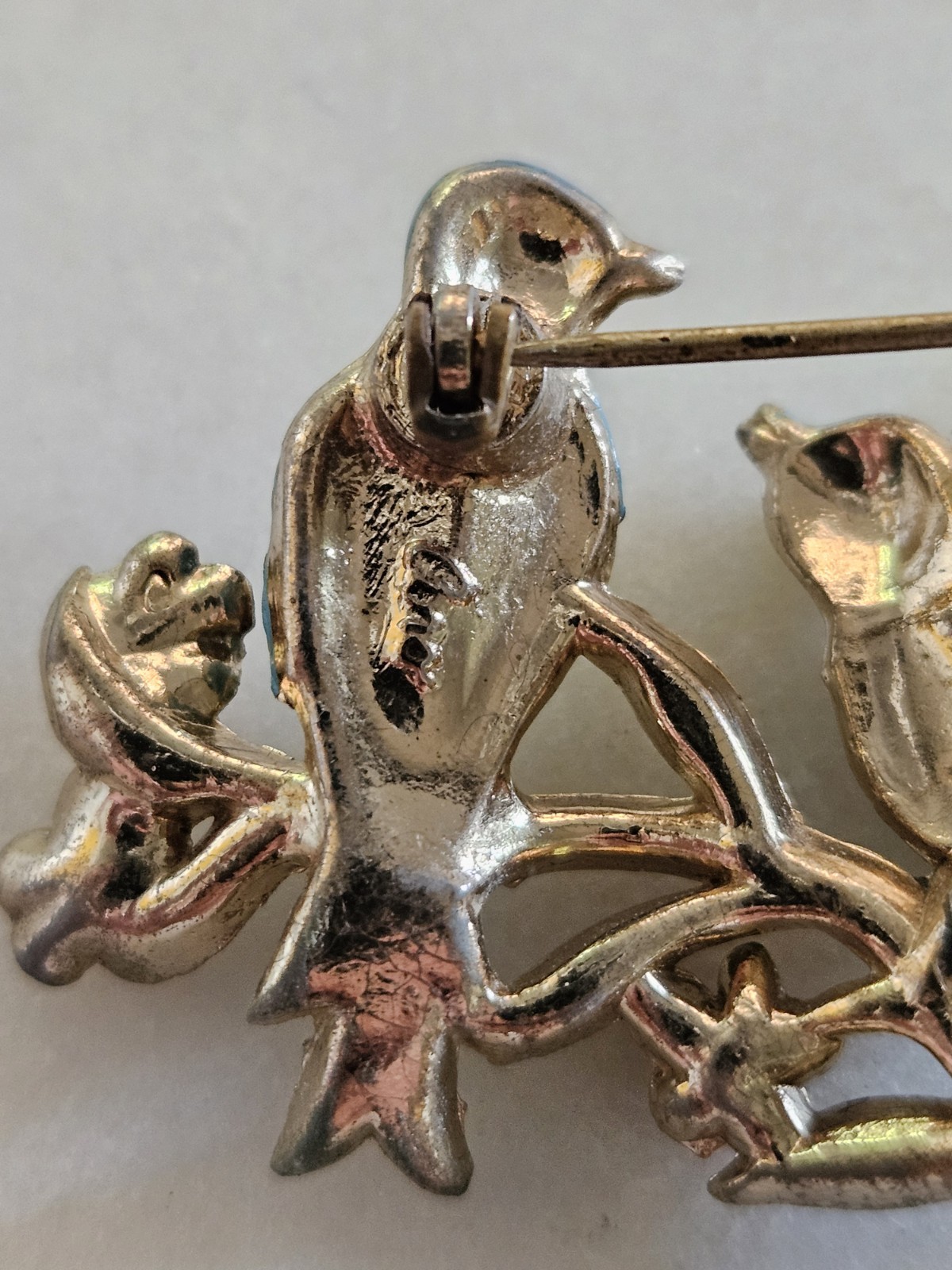 Vintage Brooch Pin Coro Bill & Coo Birds A. Katz Book Piece BEAUTIFUL Piece