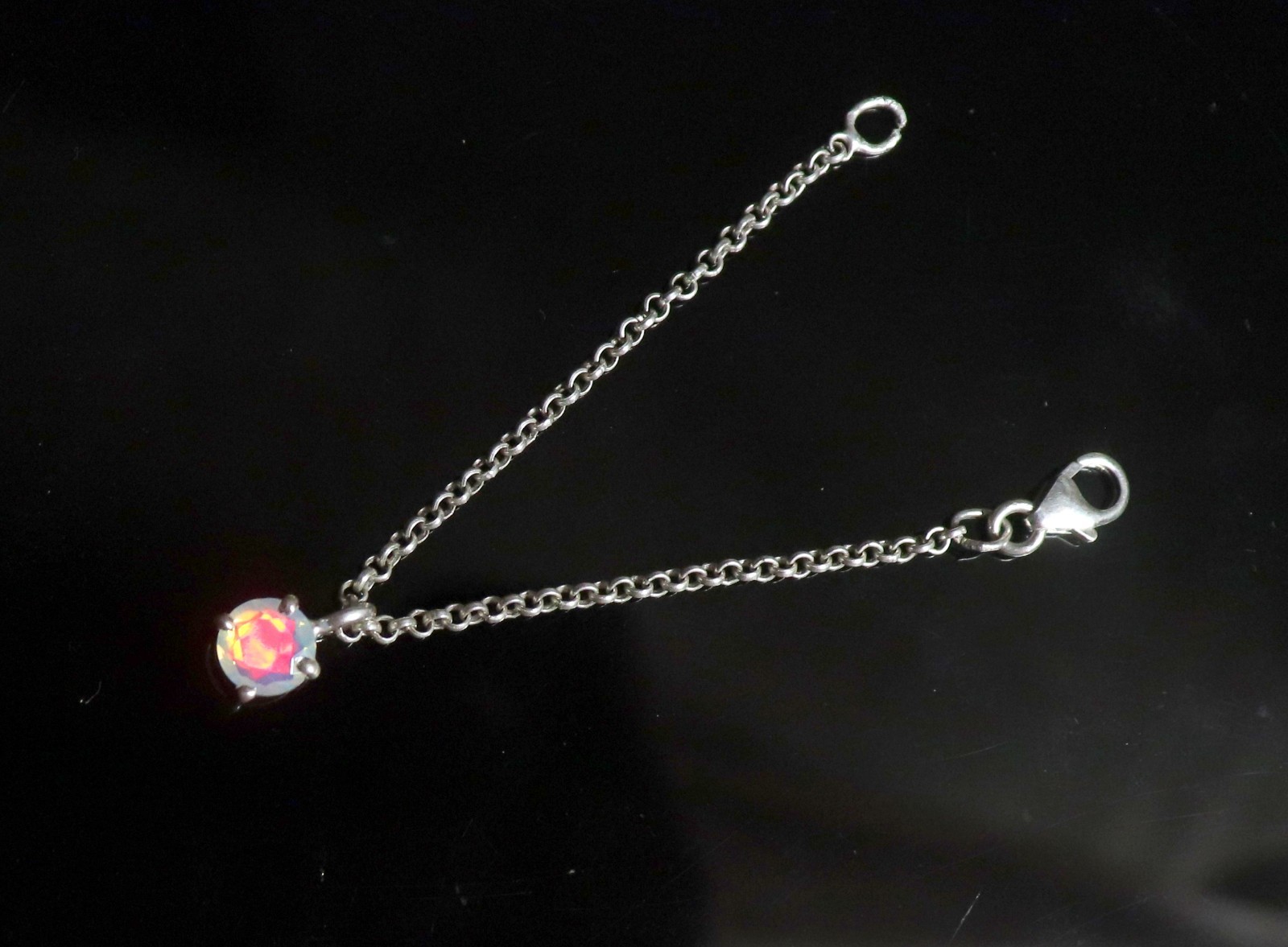 sterling silver fire opal pendant silver girly jewelry daily wear jewelry