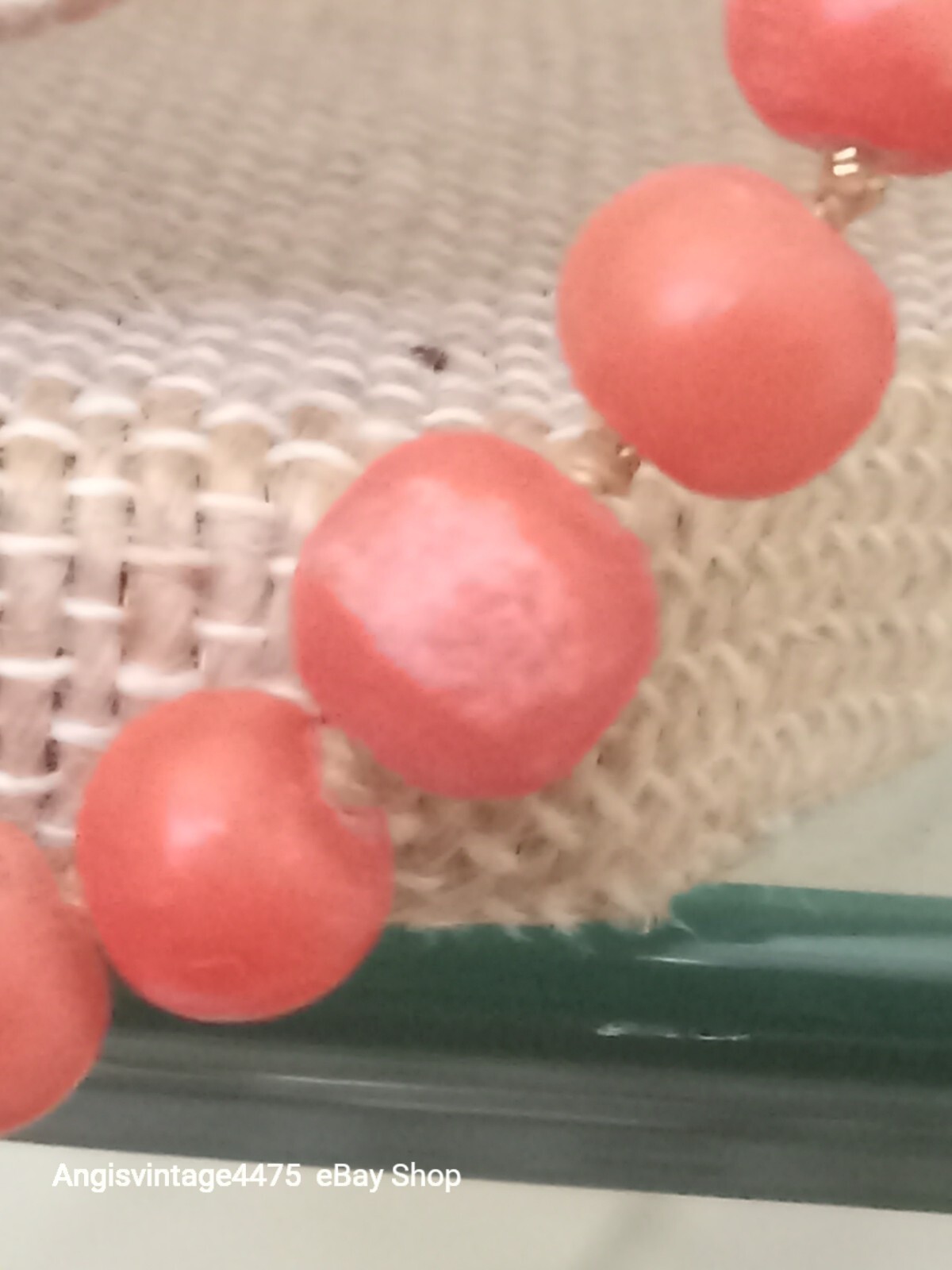 Vtg Mediteranium Coral Unpolished Graduating Beads 10k Clasp Gold Threated 17in
