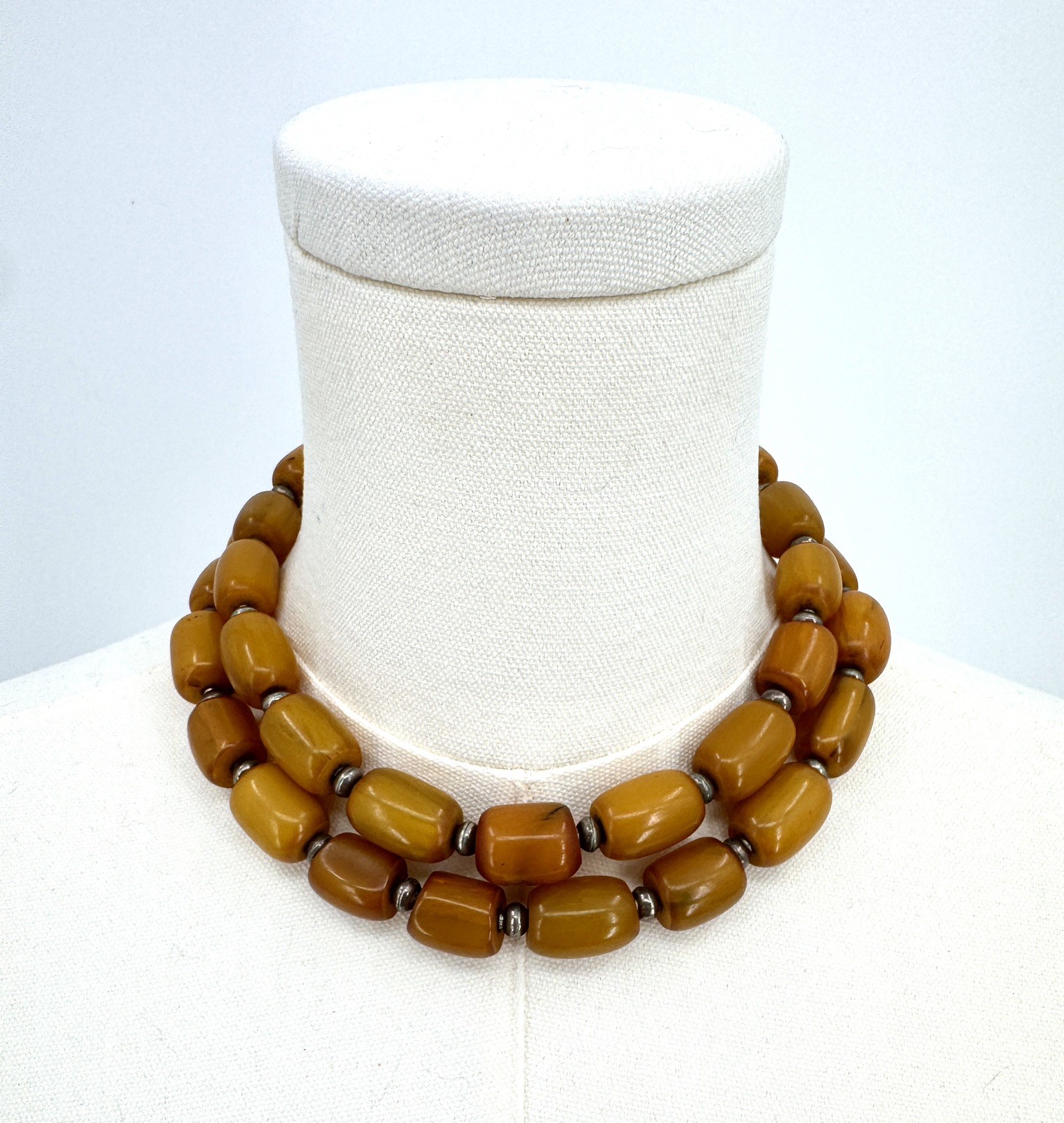 Vintage Estate Statement Chunky Yellow Jasper Necklace