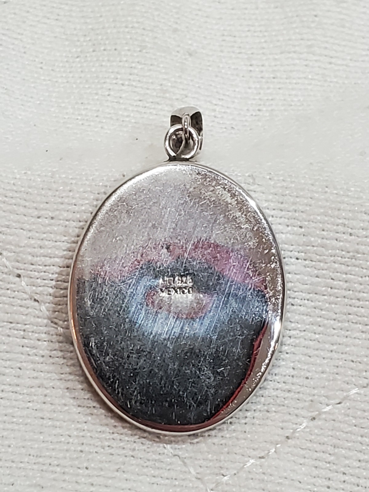 Vintage Mexico Our Lady Of Guadalupe Pendant 925 Sterling Silver ATI