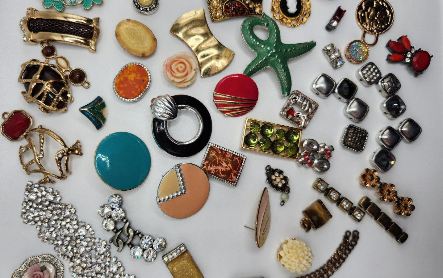 Craft Jewelry Pieces Junk Drawer Lot 50 Different Pieces