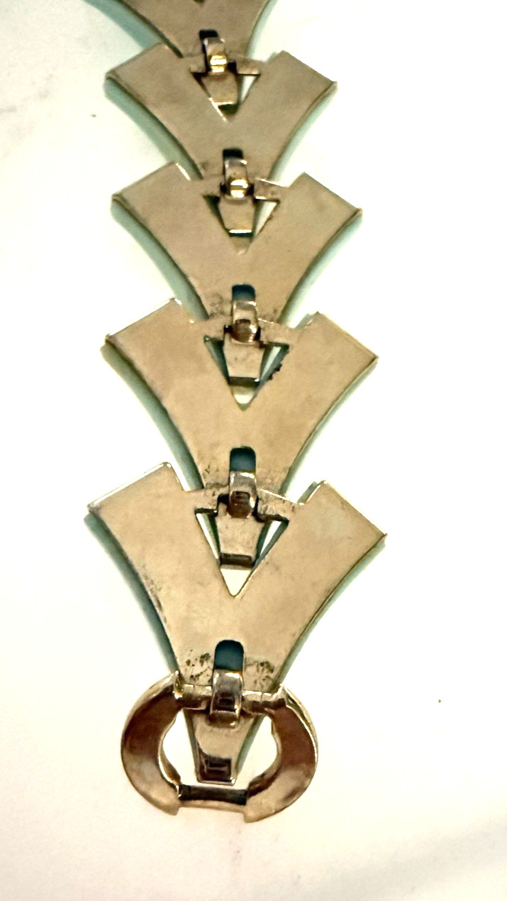 Rare 1956 Crown Trifari VALENCIA Sea Foam Chevron Thermoset Lucite Bracelet MCM