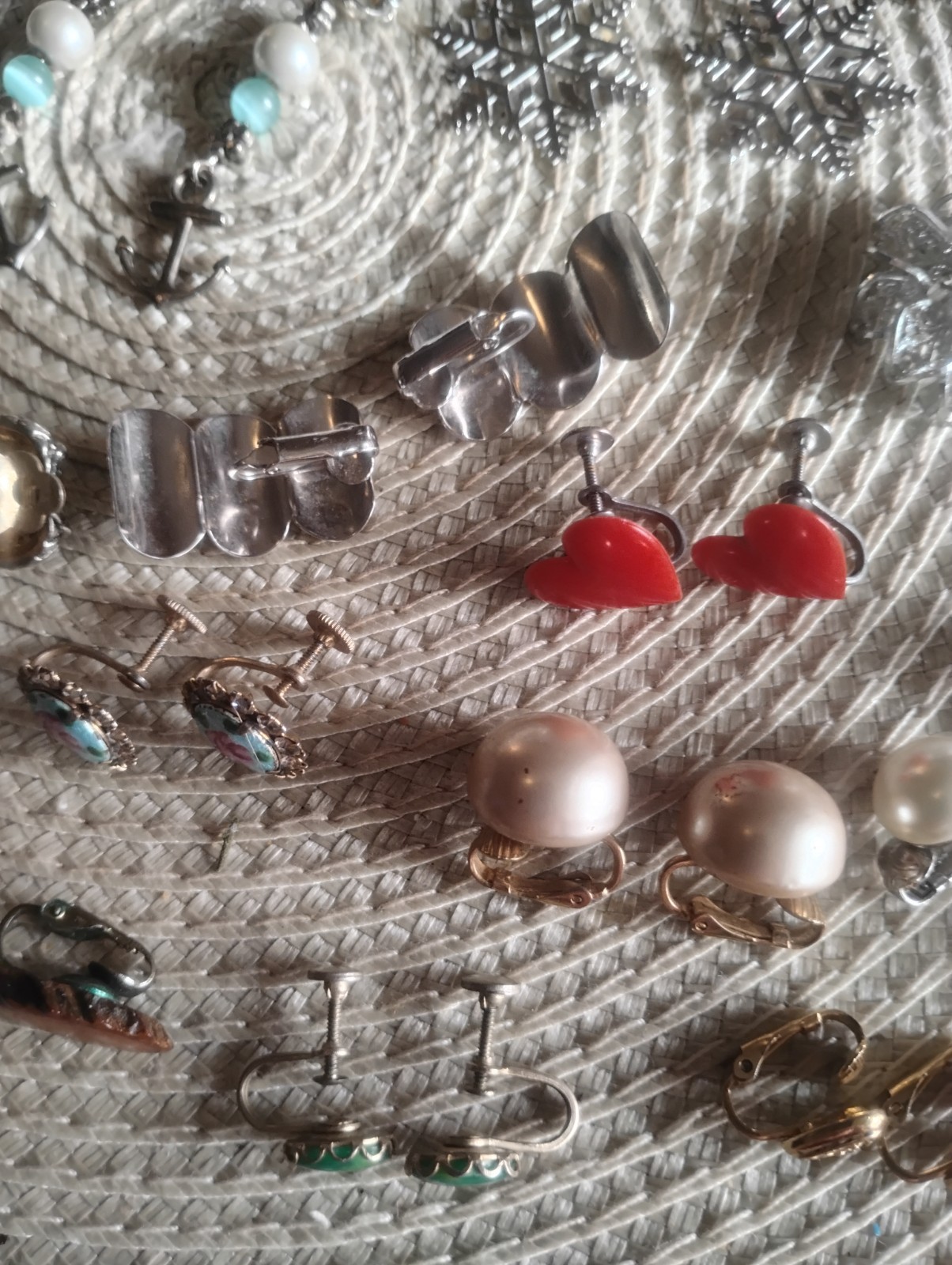 32 Pairs Of Vintage Clip On Earrings