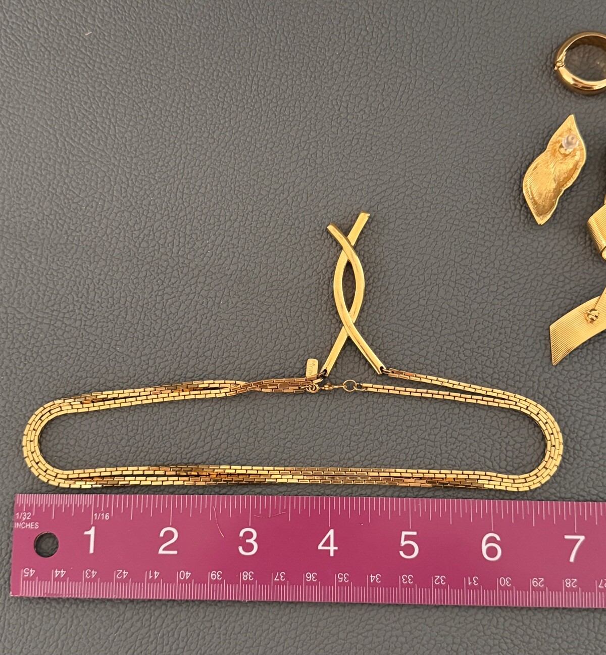 Vintage MONET Jewelry Chain Necklaces Brooch Earrings Lot Of 5 Gold Tone Marked