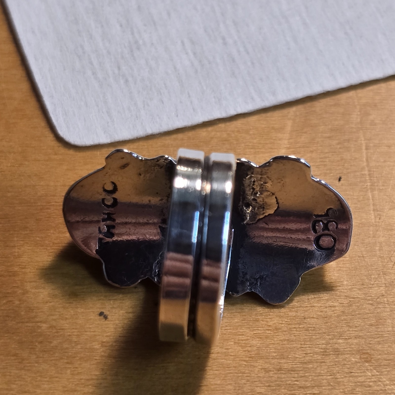 Taxco Mexico .980 Sterling Silver Triple Dome Modernist Ring Sz 5 Ring