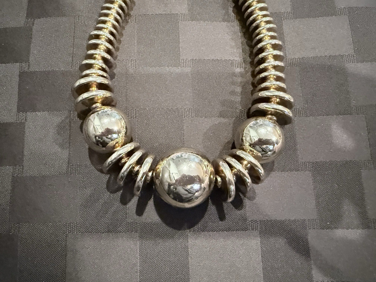 C Est. 1946 Chunky Gold Tone Statement Collar Necklace RibbedRunway Style