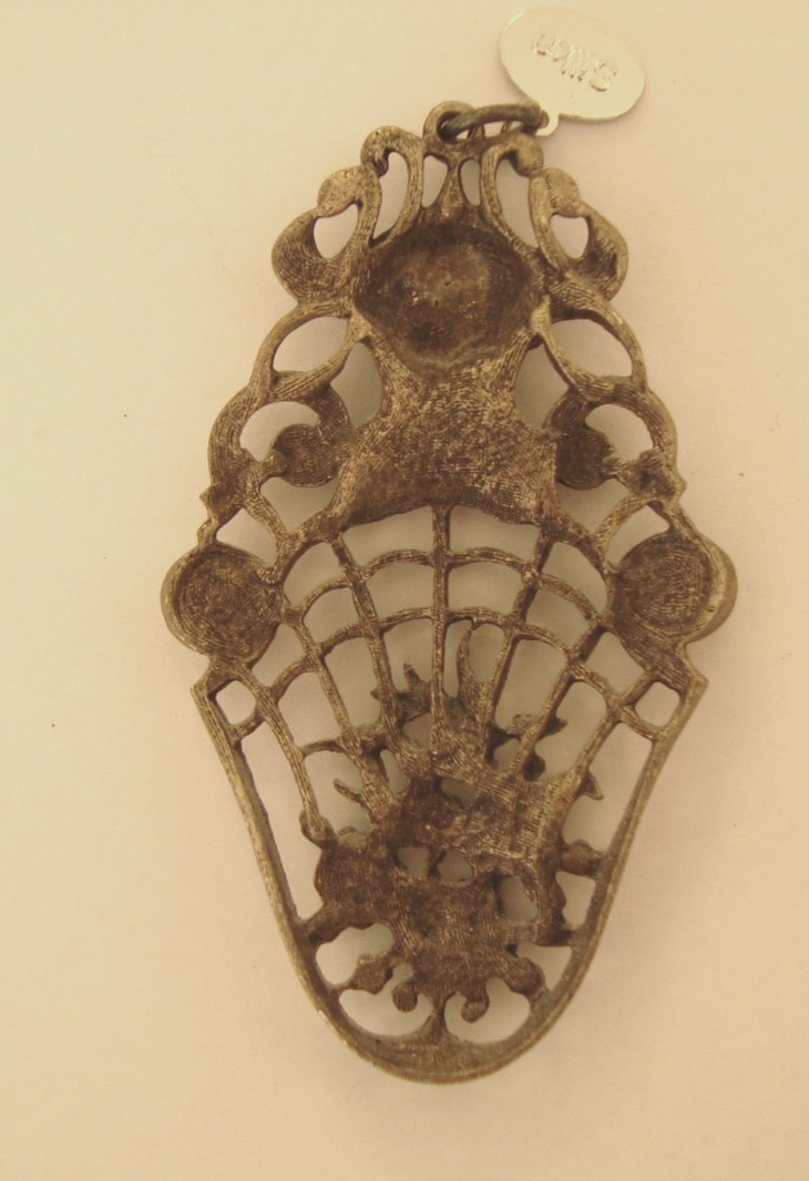 Vintage SILKA German Style Pewter Art Deco Cherub Pendant or Ornament (J144)