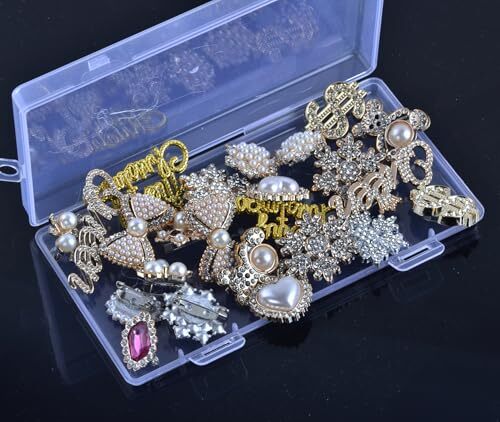 Christmas Charms for Socks 24pcs Rhinestone Brooch Pins Brooches and Pins for
