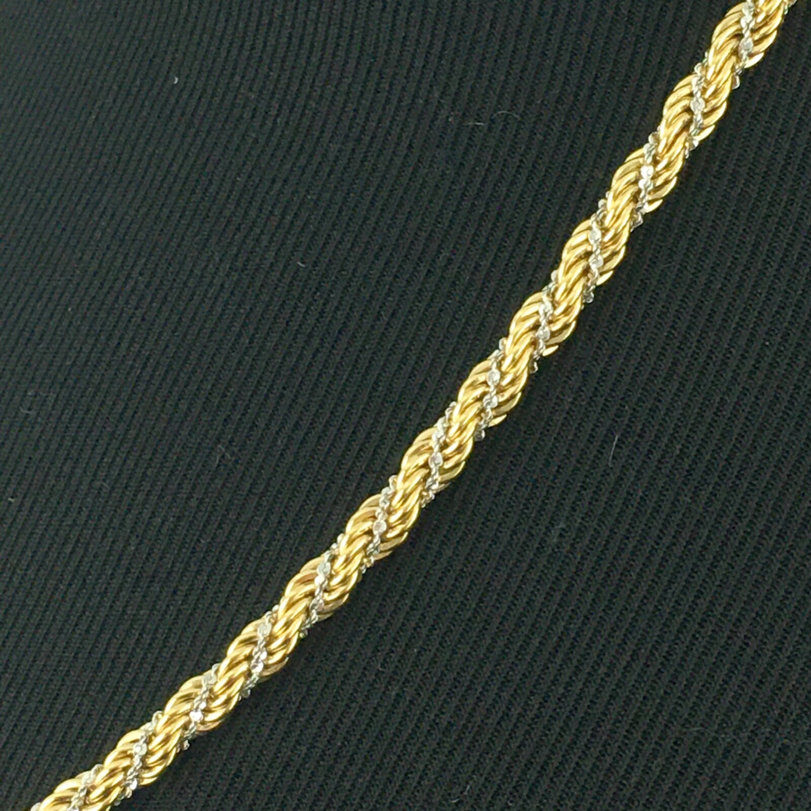 MONET vintage necklace – 2-tone gold & silver thick rope chain 24″ sister clasp