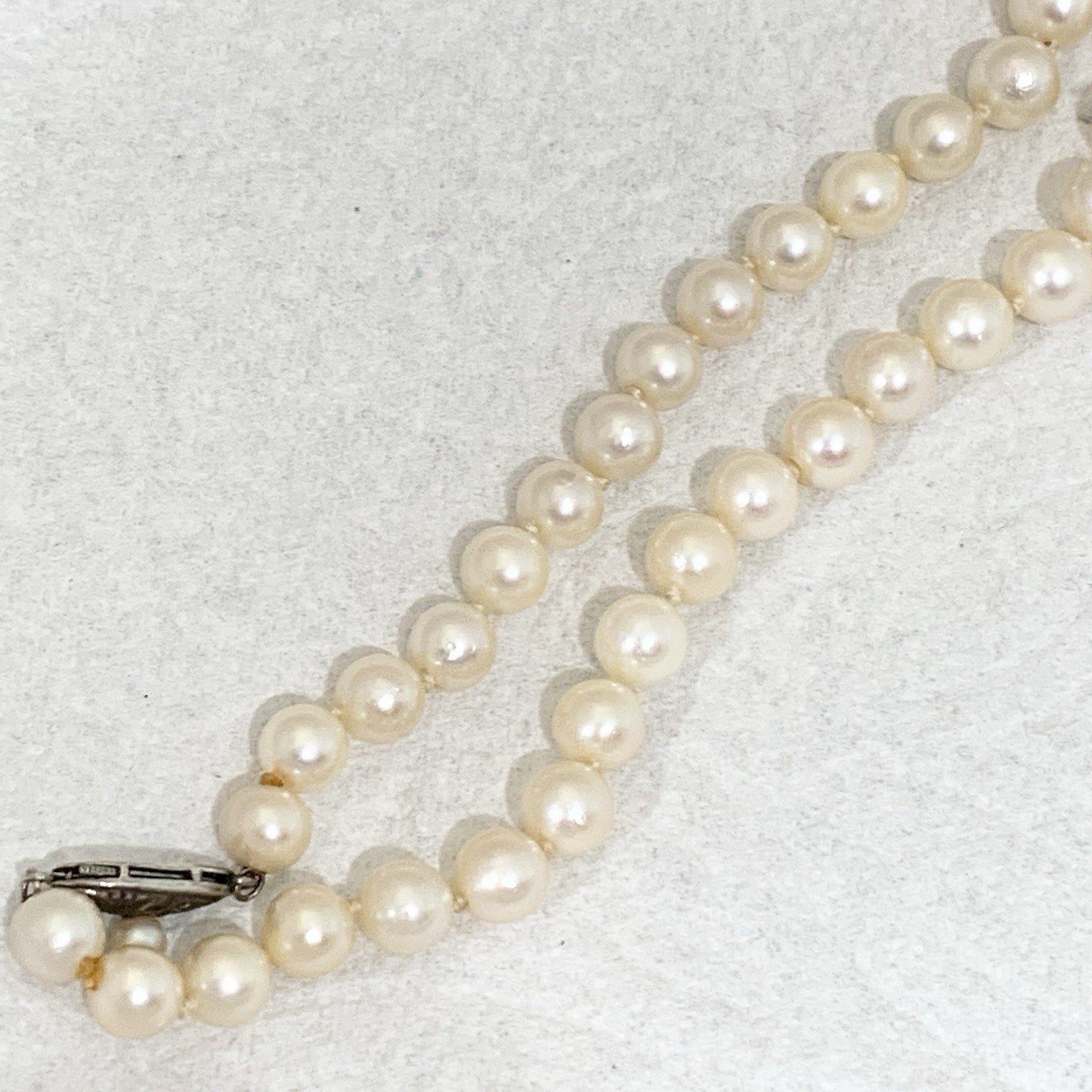 Hi Luster Fuji Akoya Pearl Necklace Strand Cream Graduated AAA+ 10mm VTG 19” WOW