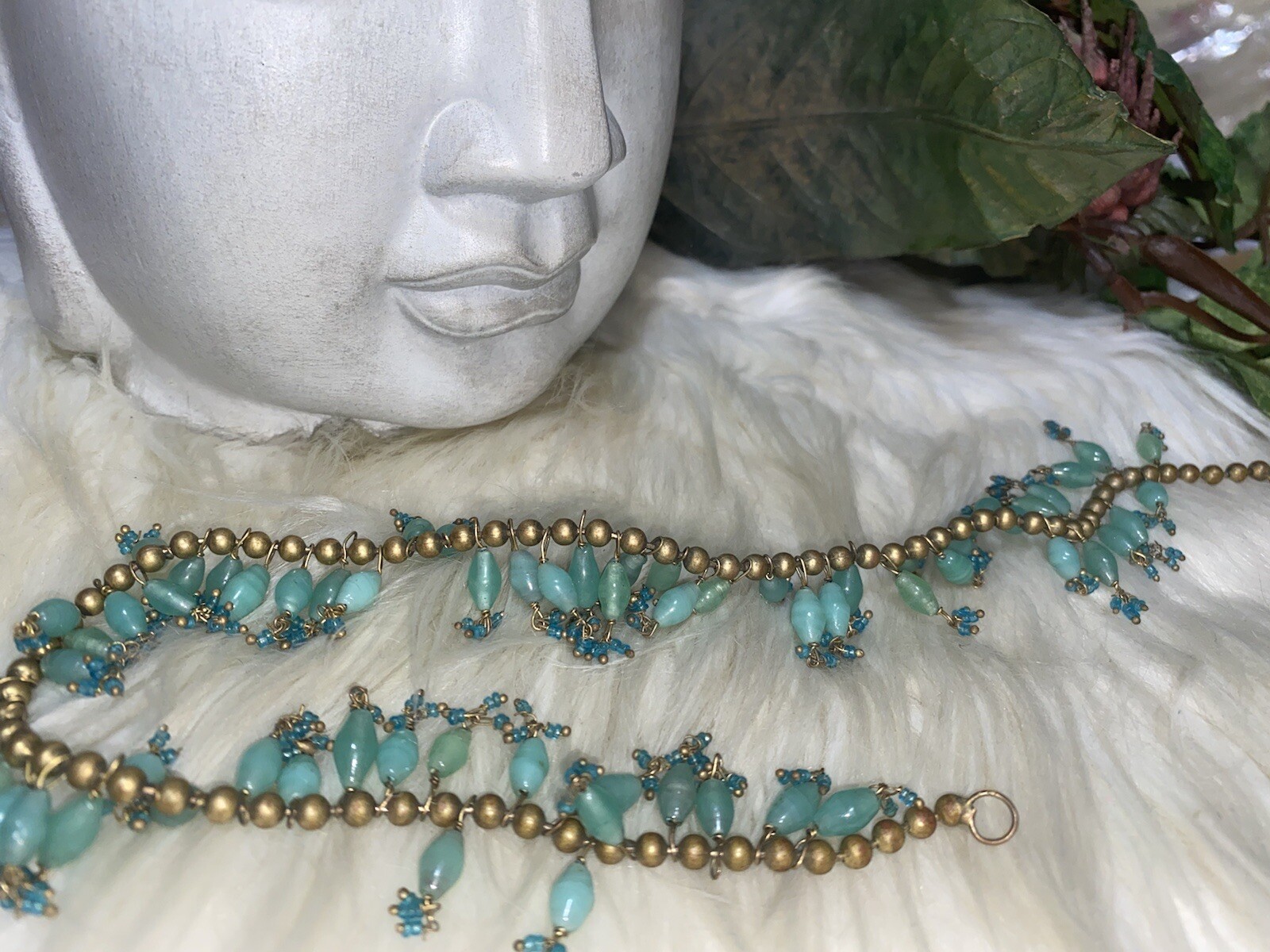 Louis Rousselet Confirmed Deco Art Nouveau Influence Glass Necklace!! B1