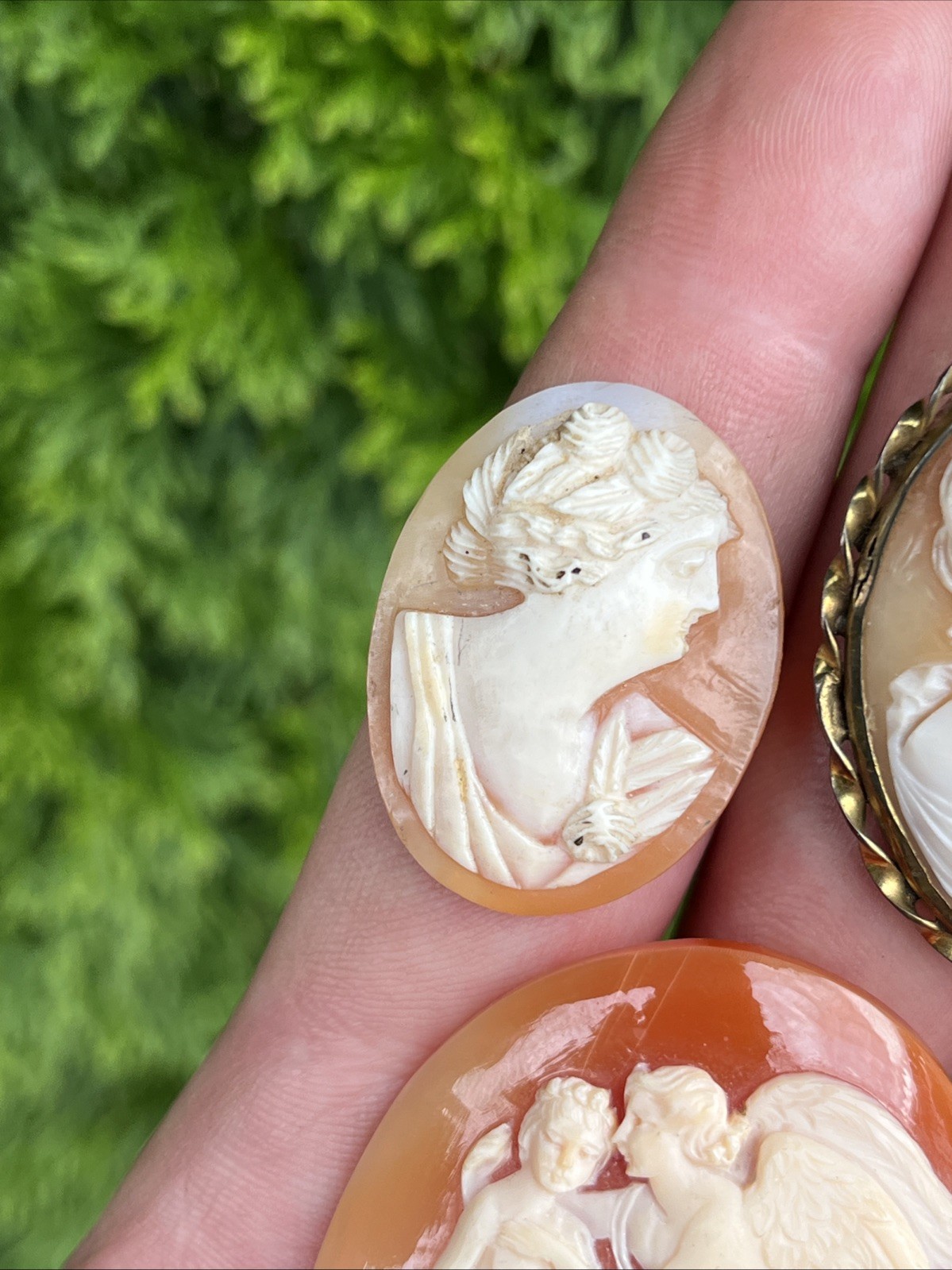 Antique Vintage Cameo Brooch Pendant Shell Loose Lot of 7 Some Very Nice Ones
