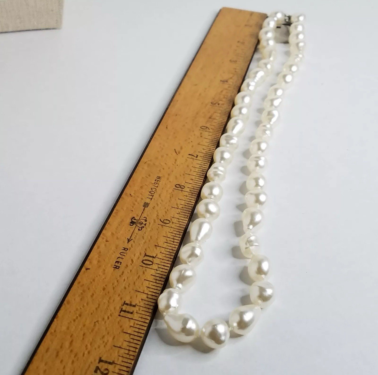 Vintage TACOA Faux Pearl Necklace 22” Baroque Beads Classic Bridal Jewelry