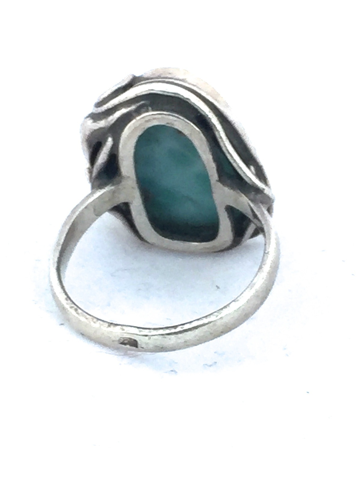 Larimar Ring Size 7.5 sterling silver Art Deco influences