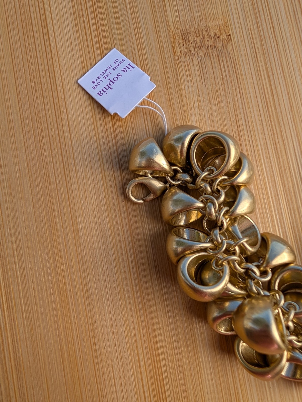 Lia Sophia Cha Cha Cha Chunky Gold Tone Bracelet Heavy Retired Lobster Clasp NWT