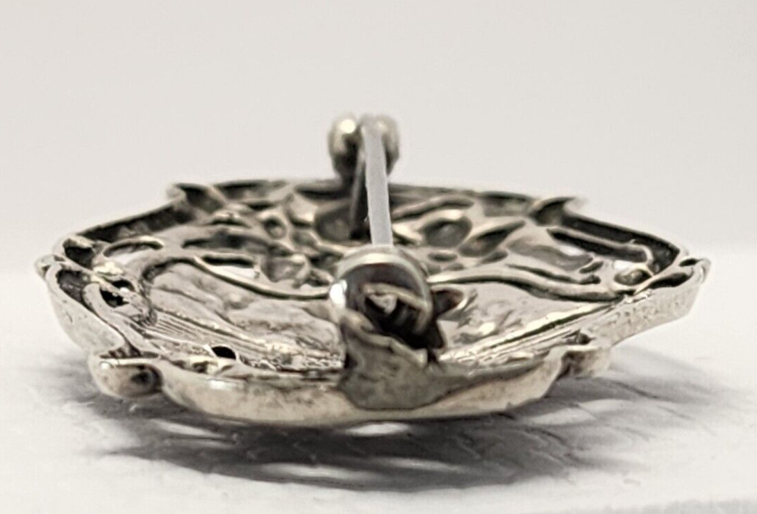 1.7″ Vintage Sterling Silver Austrian Coat of Arms Post War 1950’s Brooch Pin
