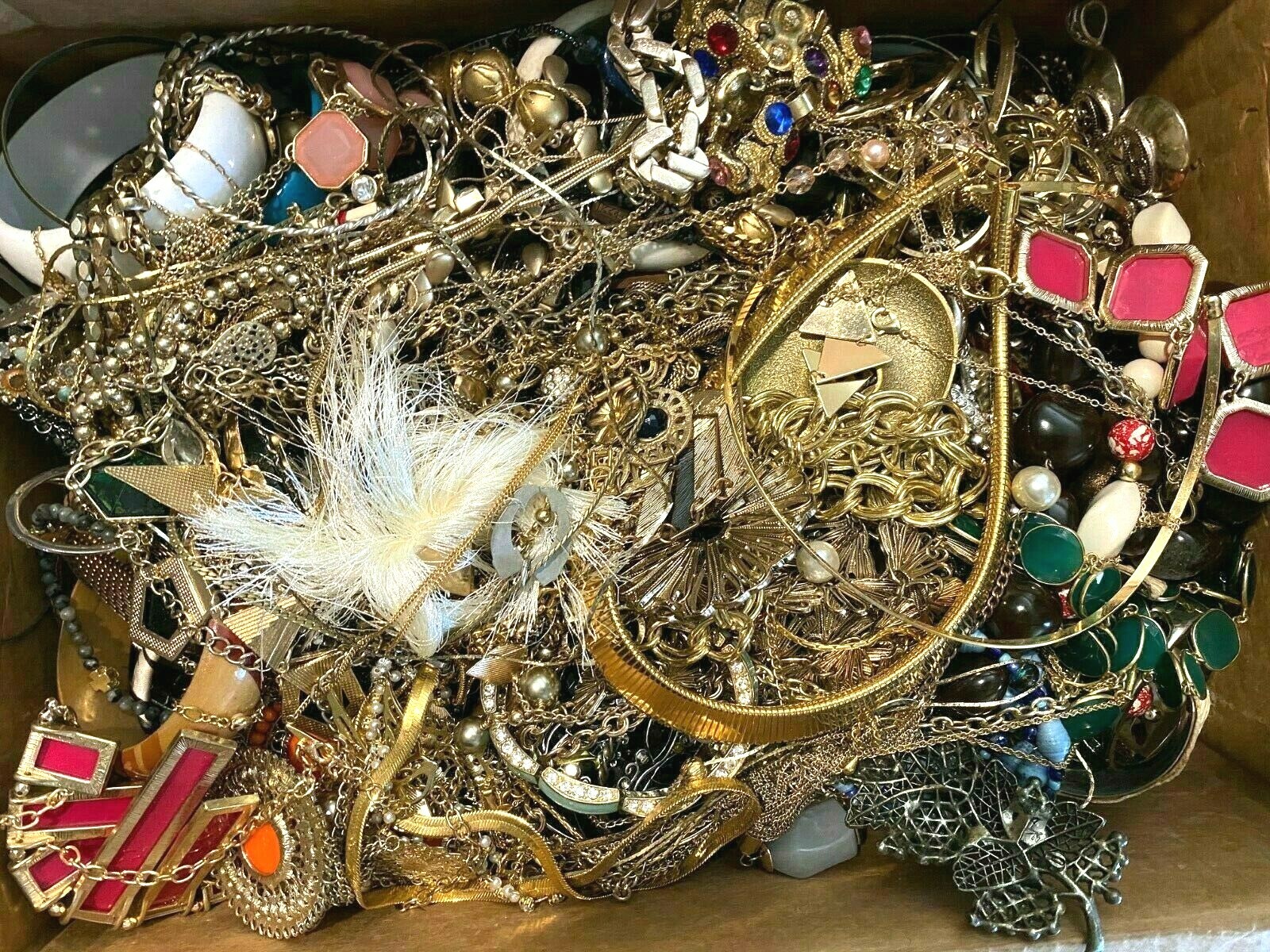 3 Pound Unsorted Huge Lot VTG Jewelry Vintage New Junk + Wear Resell Tangled In