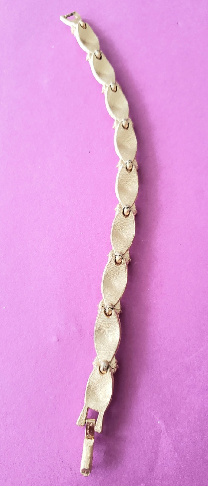 Vintage Crown Trifari Gold Plate Birthday Ribbon Bracelet