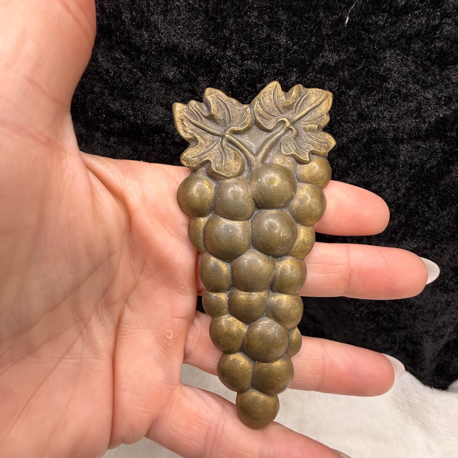 Vintage Brass Grape Cluster Brooch