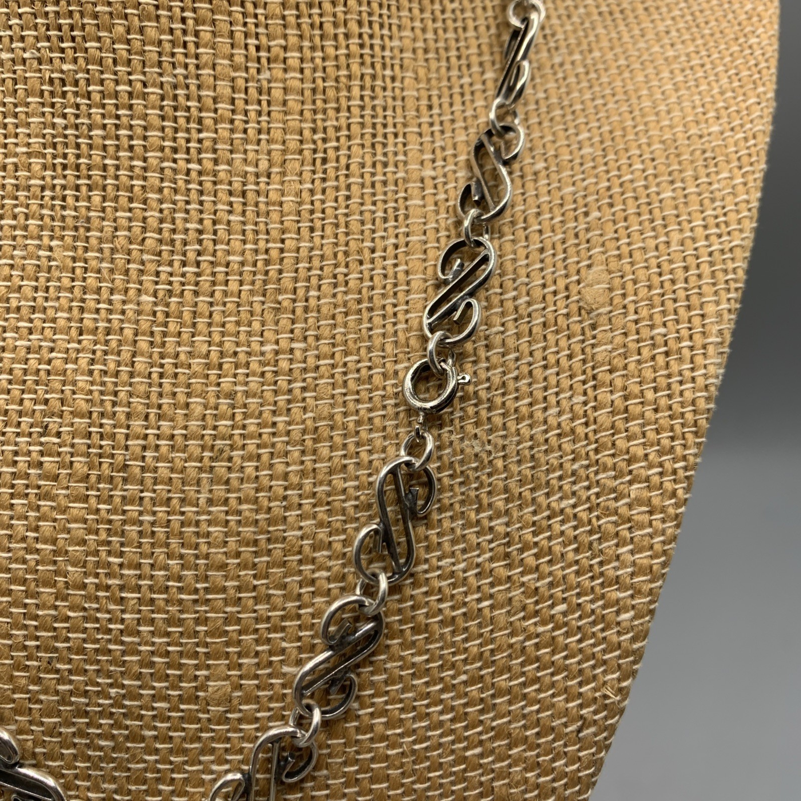 Vtg Handcrafted S Link .925 Sterling Silver 17”L Necklace. 17.9g ~ 7mm W Chain