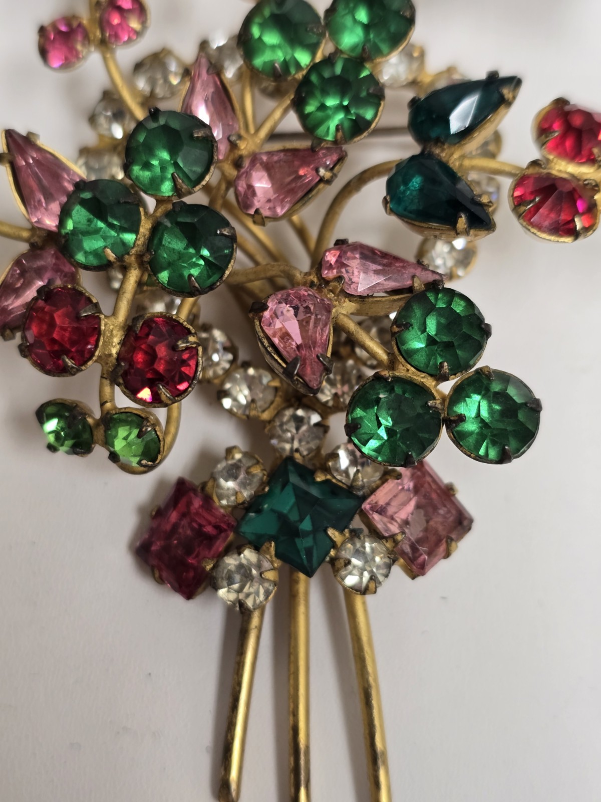HUGE 4.25” Fashioncraft Robert Unsigned Statement Rhinestone Brooch
