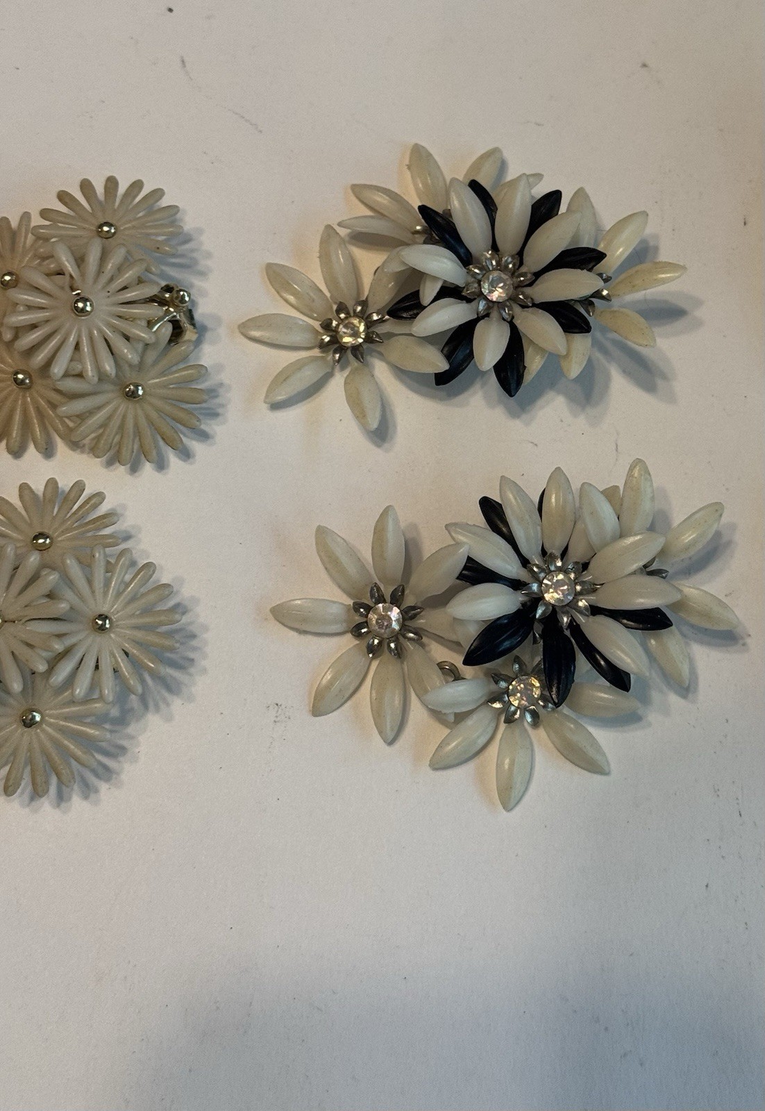 Vintage Jewelry Earring Lot Mid Century Clips Screwback Soft Plastic 5 Pair
