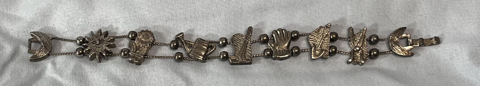 Vintage Gardening – Plants – Flowers – Earth Mother – Charm Bracelet – Metal