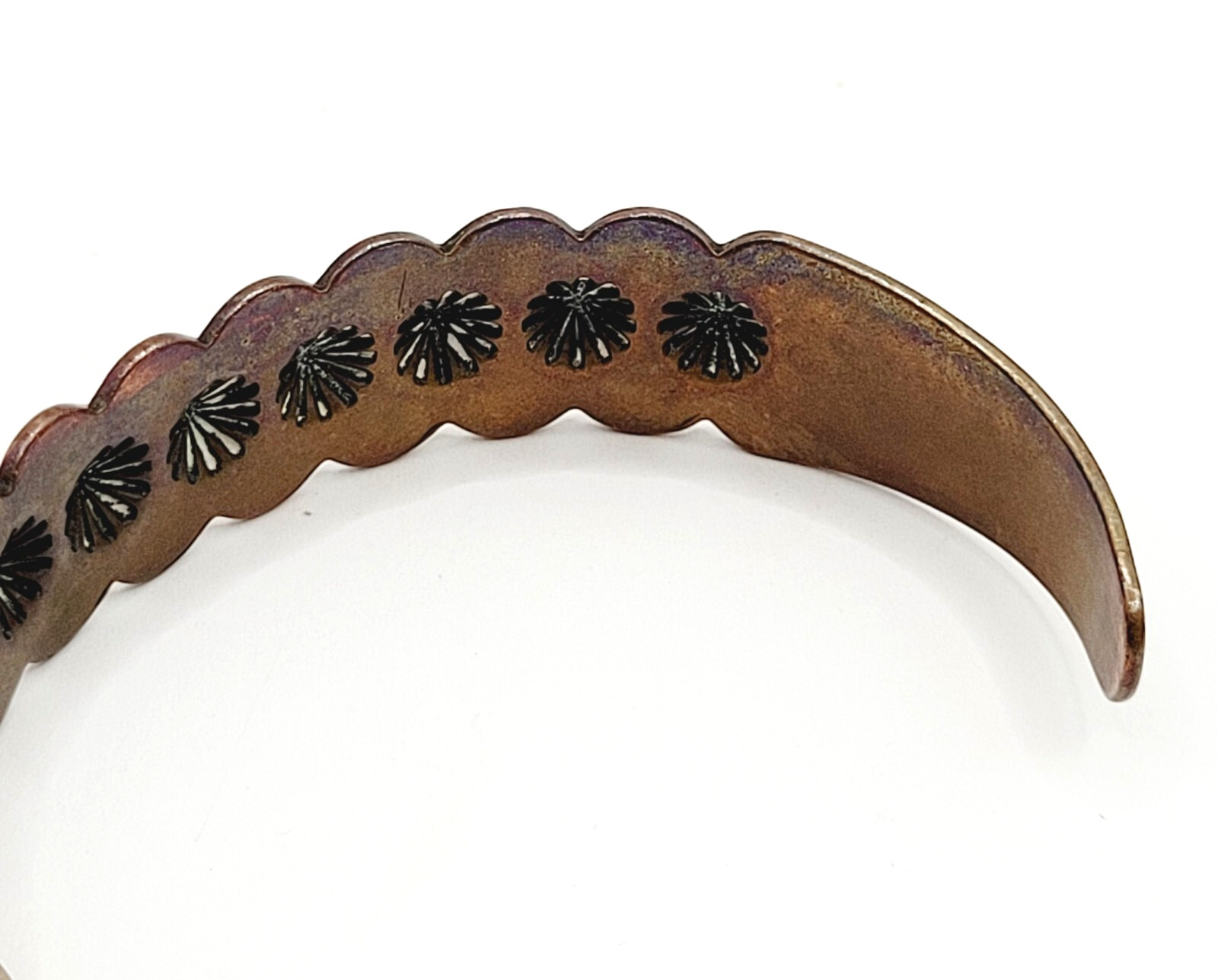 Copper Southwestern Concho Repousse Arrow Engraved Design SMALL Cuff Bracelet