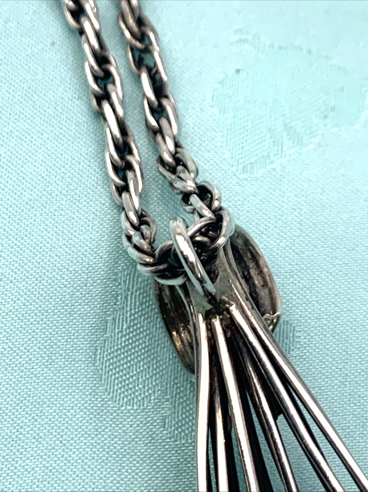 Vintage Sterling Silver and Green Onyx Mexican Mask Pendant & 28″ Necklace 73g